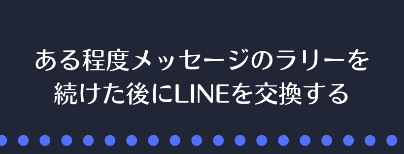 メッセージのラリーを続けた後にLINEを交換