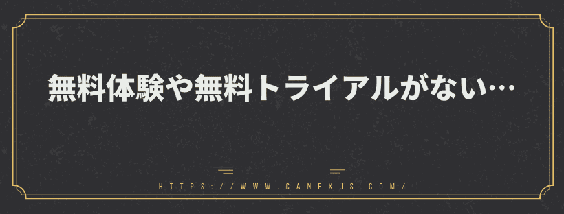 無料体験や無料トライアルがない